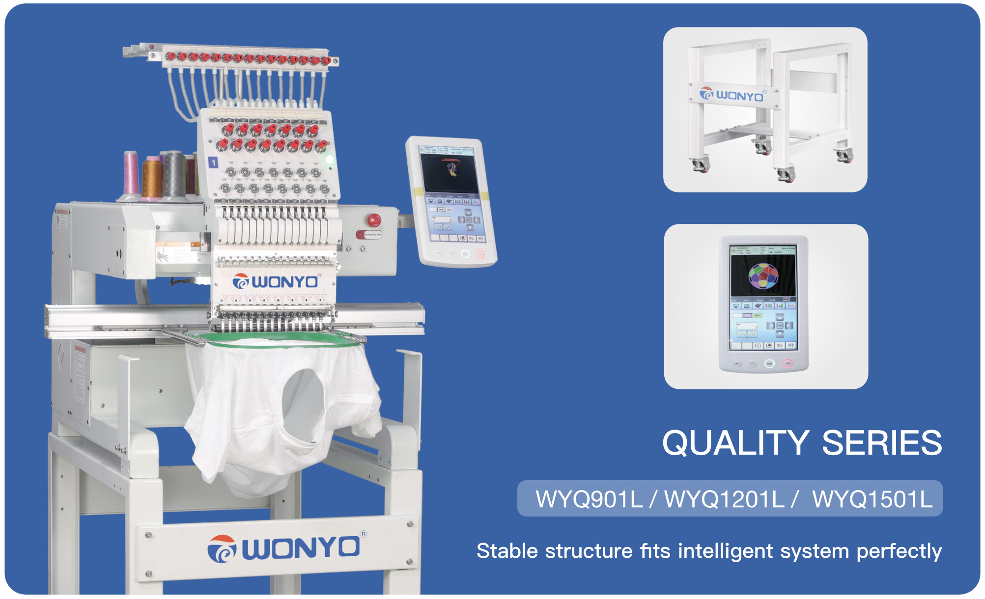 Wonyo single head embroidery machine 600*400, 9 needles [WYQ901L]